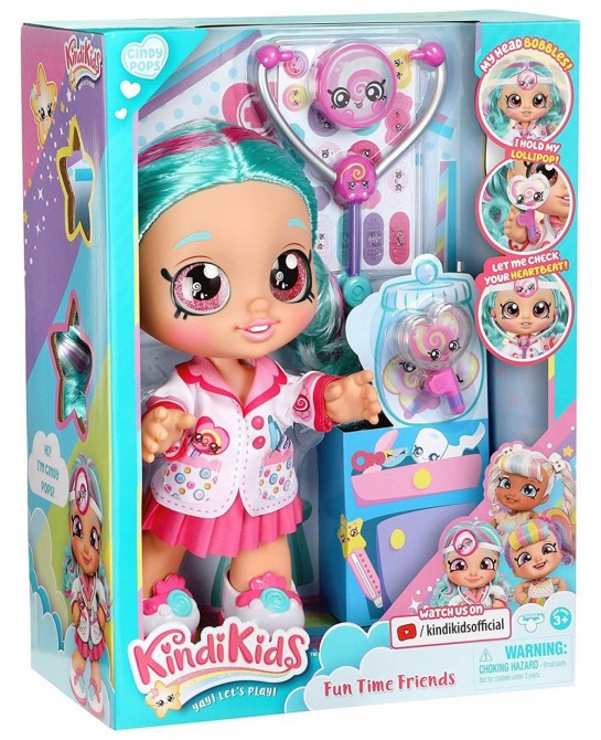 Fun Time 10 Inch Doll Dr Cindy Pops with Stethoscope and Shopkins Inspired Lollipop| Changeable Clothes and Removable Shoes |...