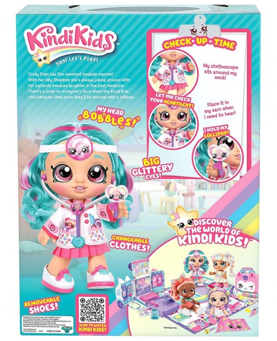 Fun Time 10 Inch Doll Dr Cindy Pops with Stethoscope and Shopkins Inspired Lollipop| Changeable Clothes and Removable Shoes |...