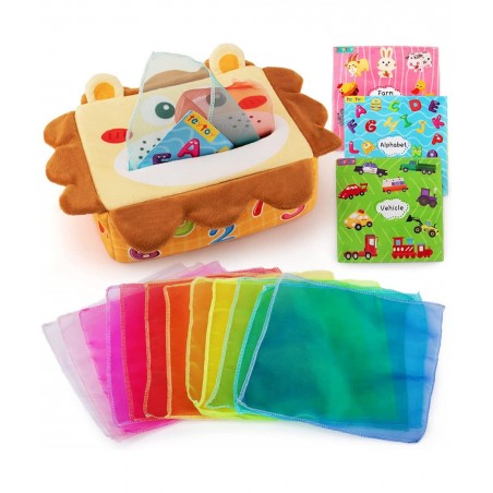 Magic Baby Tissue Box Toy Funny Sensory Toys for Toddlers Montessori Toys for Babies 6-12 Months Soft 6-9-12-24 Month Old Bab...