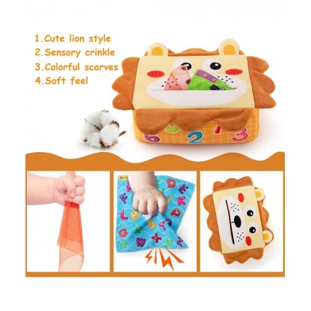 Magic Baby Tissue Box Toy Funny Sensory Toys for Toddlers Montessori Toys for Babies 6-12 Months Soft 6-9-12-24 Month Old Bab...