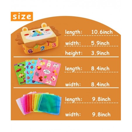 Magic Baby Tissue Box Toy Funny Sensory Toys for Toddlers Montessori Toys for Babies 6-12 Months Soft 6-9-12-24 Month Old Bab...