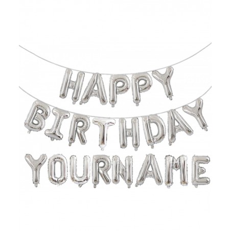 Happy Birthday Balloon Personalized Name Happy Birthday Balloon Banner Letters Balloons 2 Sets A-Z 16 Inch Reusable Foil Myla...