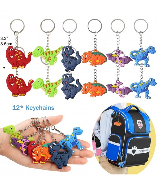 60 PCs Dinosaur Party Favors for Kids Slap Bracelets Temporary Tattoos Keychain Ring Bracelet Dinosaur Birthday Party Supplie...