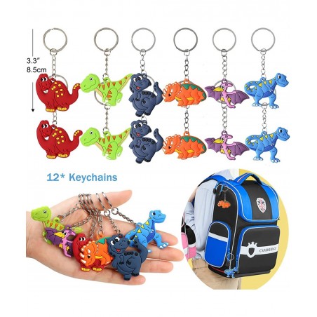 60 PCs Dinosaur Party Favors for Kids Slap Bracelets Temporary Tattoos Keychain Ring Bracelet Dinosaur Birthday Party Supplie...