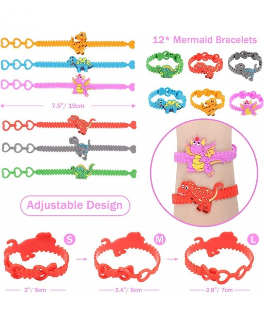 60 PCs Dinosaur Party Favors for Kids Slap Bracelets Temporary Tattoos Keychain Ring Bracelet Dinosaur Birthday Party Supplie...