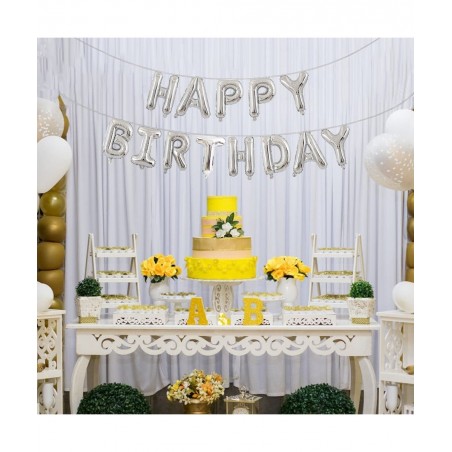 Happy Birthday Balloon Personalized Name Happy Birthday Balloon Banner Letters Balloons 2 Sets A-Z 16 Inch Reusable Foil Myla...
