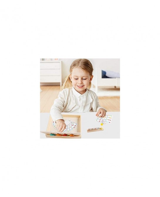 Montessori Learning Toys Slide Puzzle Color Shape Sorting Matching Brain Teasers Logic Game Preschool Educational Wooden Toys...