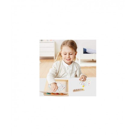 Montessori Learning Toys Slide Puzzle Color Shape Sorting Matching Brain Teasers Logic Game Preschool Educational Wooden Toys...