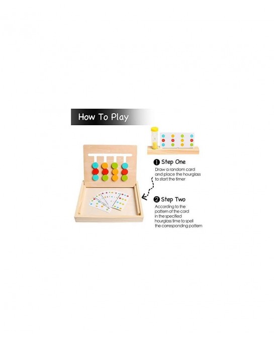 Montessori Learning Toys Slide Puzzle Color Shape Sorting Matching Brain Teasers Logic Game Preschool Educational Wooden Toys...