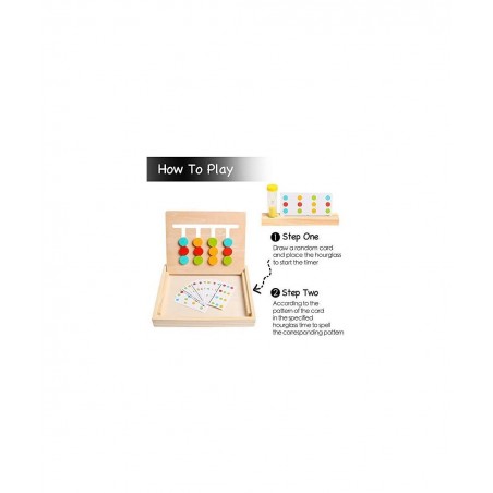 Montessori Learning Toys Slide Puzzle Color Shape Sorting Matching Brain Teasers Logic Game Preschool Educational Wooden Toys...
