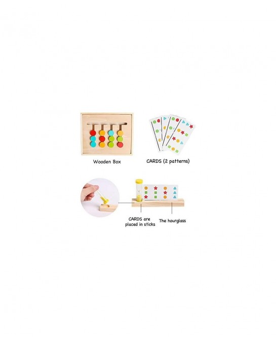 Montessori Learning Toys Slide Puzzle Color Shape Sorting Matching Brain Teasers Logic Game Preschool Educational Wooden Toys...