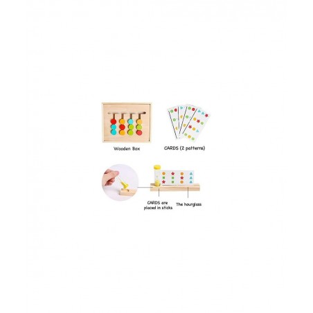 Montessori Learning Toys Slide Puzzle Color Shape Sorting Matching Brain Teasers Logic Game Preschool Educational Wooden Toys...