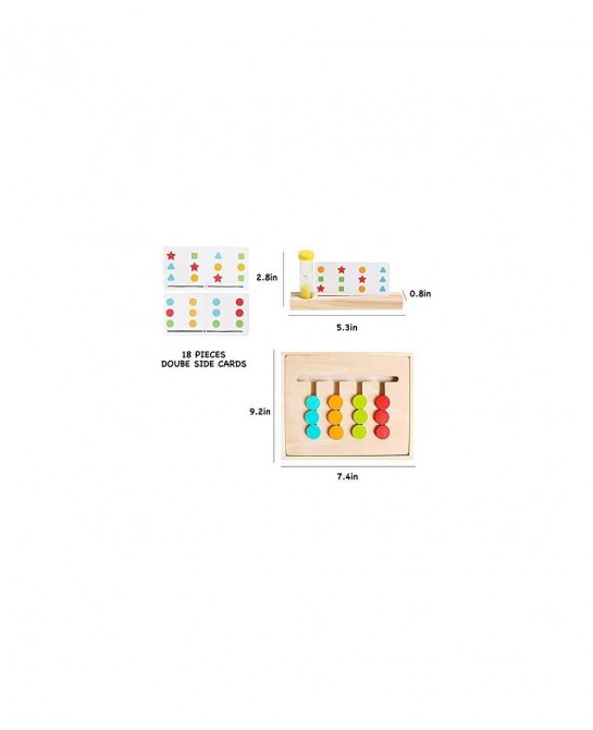 Montessori Learning Toys Slide Puzzle Color Shape Sorting Matching Brain Teasers Logic Game Preschool Educational Wooden Toys...