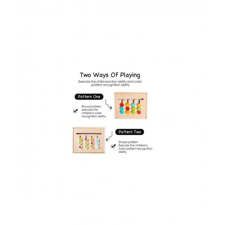 Montessori Learning Toys Slide Puzzle Color Shape Sorting Matching Brain Teasers Logic Game Preschool Educational Wooden Toys...