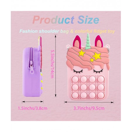 Pop Purse Fidget Toys for Girls Push Bubble Sensory Crossbody Shoulder Bag Dimple Toy Kids Handbag Relieve Stress Relief Sili...