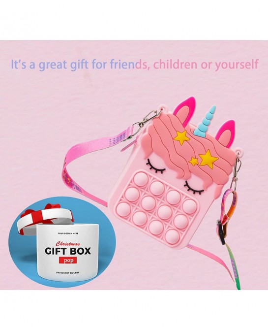 Pop Purse Fidget Toys for Girls Push Bubble Sensory Crossbody Shoulder Bag Dimple Toy Kids Handbag Relieve Stress Relief Sili...