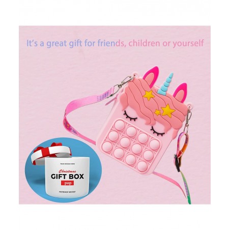 Pop Purse Fidget Toys for Girls Push Bubble Sensory Crossbody Shoulder Bag Dimple Toy Kids Handbag Relieve Stress Relief Sili...
