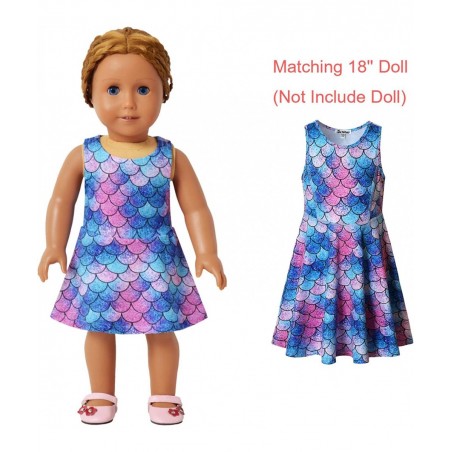 Jxstar Matching Girls & Doll Flower Dresses Sleeveless Summer 18" Dolls Clothes $47.55 Doll Accessories