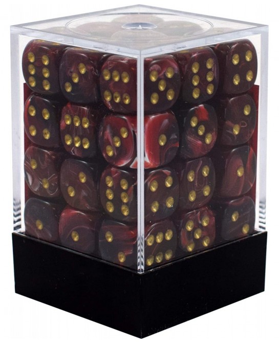 Dice d6 Sets: Vortex Burgundy with Gold - 12mm Six Sided Die (36) Block of Dice - 27834 $25.86 Game Accessories