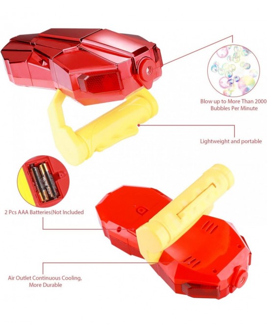Handheld Bubble Machine with Light Automatic LED Bubble Blower Bubble Maker More Than 2000 Bubbles Per Minute Bubble Machine ...