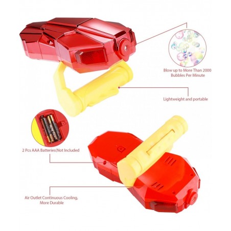 Handheld Bubble Machine with Light Automatic LED Bubble Blower Bubble Maker More Than 2000 Bubbles Per Minute Bubble Machine ...