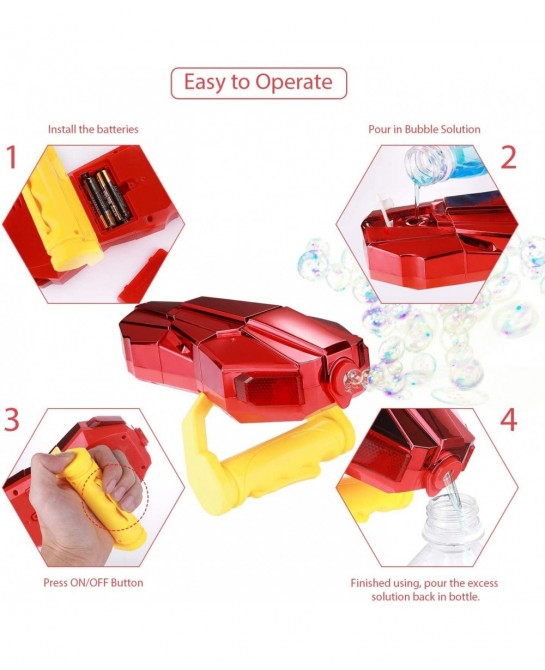 Handheld Bubble Machine with Light Automatic LED Bubble Blower Bubble Maker More Than 2000 Bubbles Per Minute Bubble Machine ...