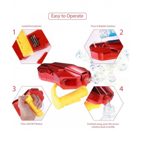 Handheld Bubble Machine with Light Automatic LED Bubble Blower Bubble Maker More Than 2000 Bubbles Per Minute Bubble Machine ...