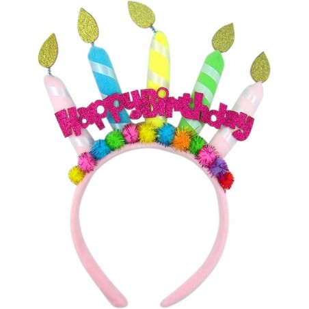 Happy Birthday Banner Headband with Candles Party Accessory $20.11 Kids' Party Hats