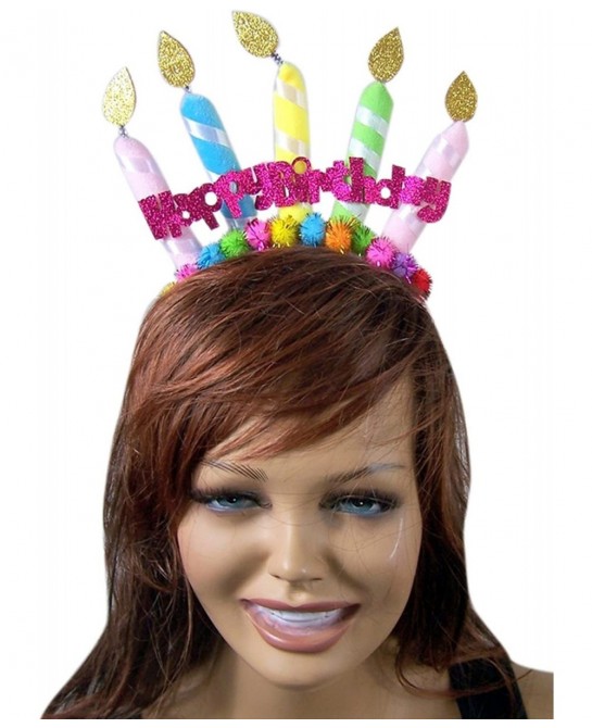 Happy Birthday Banner Headband with Candles Party Accessory $20.11 Kids' Party Hats