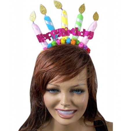 Happy Birthday Banner Headband with Candles Party Accessory $20.11 Kids' Party Hats