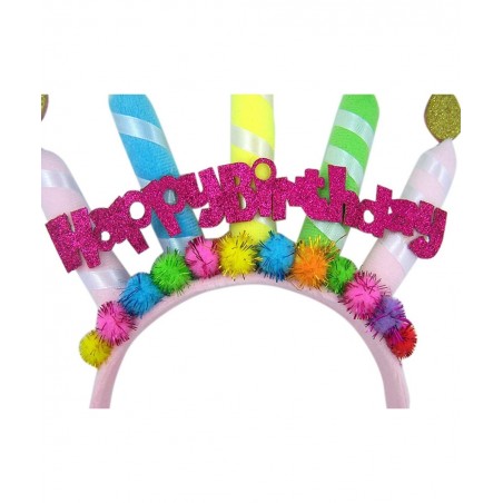 Happy Birthday Banner Headband with Candles Party Accessory $20.11 Kids' Party Hats