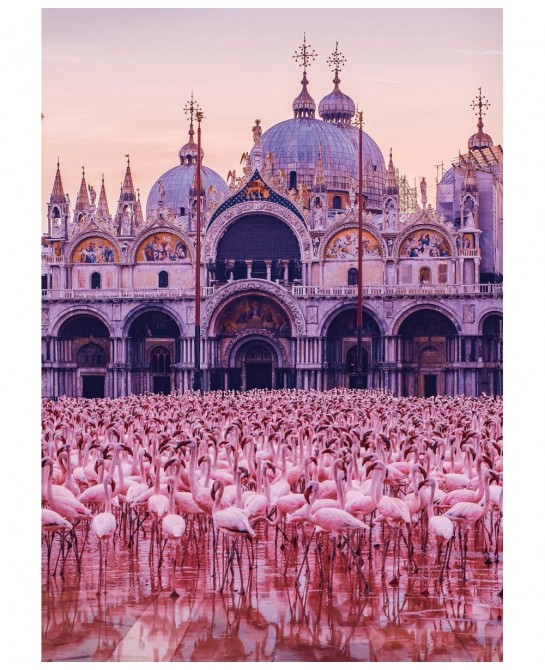 Buffalo Games - - Pink Flamingo Palace - 500 Piece Jigsaw Puzzle $22.00 Jigsaw Puzzles