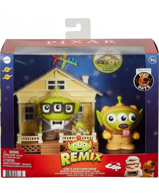 Pixar Alien Remix Carl Fredricksen & Dug 2 Figures & House Disney Plus Pixar Toy Story & Dug Days Mashup Movie Character Auth...