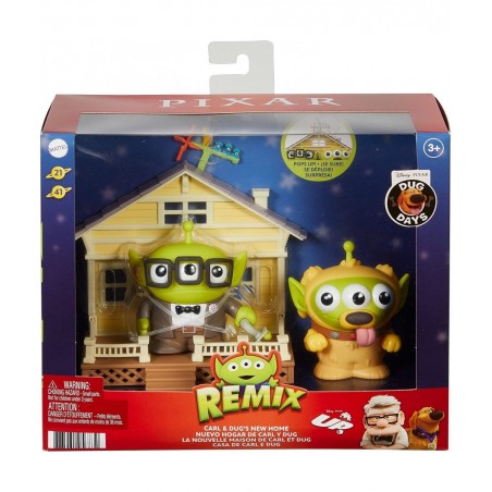 Pixar Alien Remix Carl Fredricksen & Dug 2 Figures & House Disney Plus Pixar Toy Story & Dug Days Mashup Movie Character Auth...