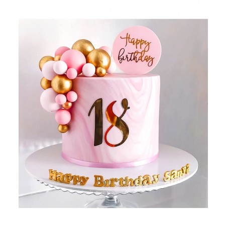 60 PCS Pink and Gold Ball Cake Decorations Ball Cake Topper Baby Shower Cake Decoration Birthday Cake Decoration Wedding Cake...