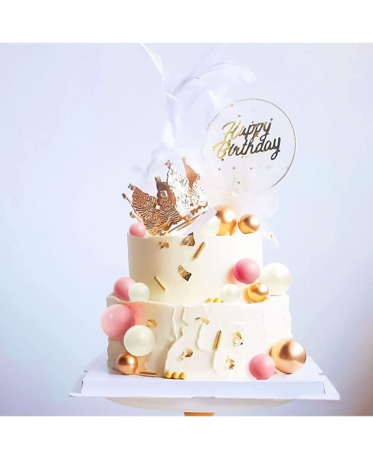 60 PCS Pink and Gold Ball Cake Decorations Ball Cake Topper Baby Shower Cake Decoration Birthday Cake Decoration Wedding Cake...
