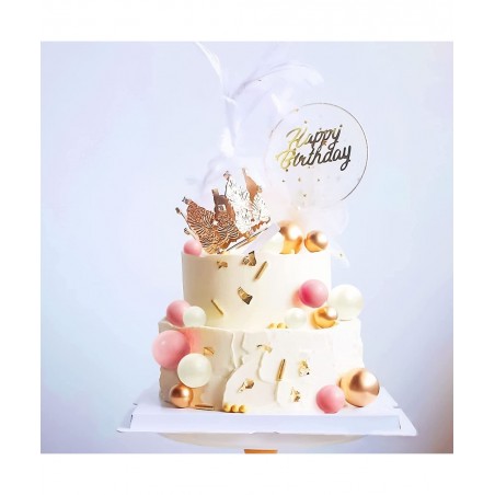 60 PCS Pink and Gold Ball Cake Decorations Ball Cake Topper Baby Shower Cake Decoration Birthday Cake Decoration Wedding Cake...
