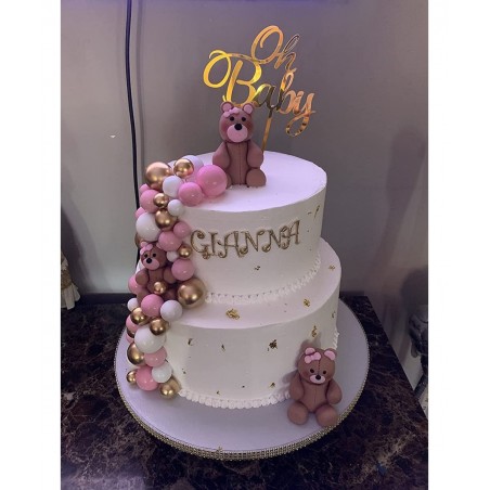 60 PCS Pink and Gold Ball Cake Decorations Ball Cake Topper Baby Shower Cake Decoration Birthday Cake Decoration Wedding Cake...