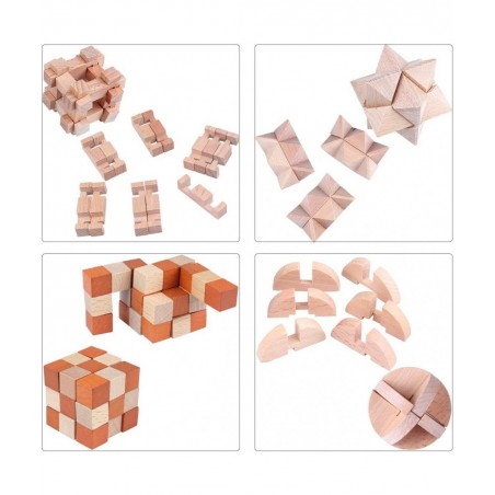 Brain Teaser Puzzle for Kids Adults Puzzle Games Wooden and Metal 3D Unlock Interlocking Puzzle Educational Toy 28Pcs $50.55 ...