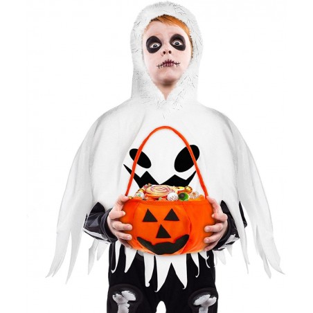 Kids Ghost Halloween Costume with Halloween White Ghost Cloak and Candy Bag Ghost for Kids Toddlers Multicolor $31.04 Kids' C...
