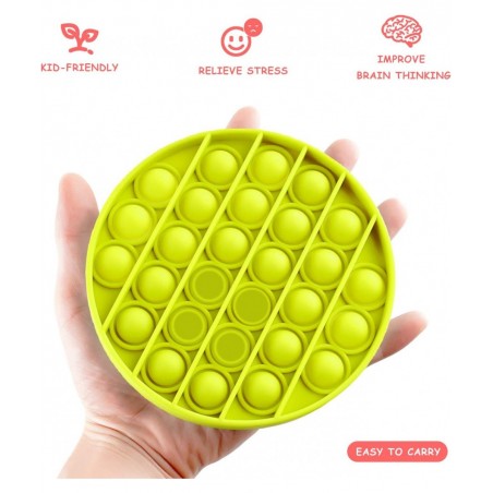 Push Pop Bubble Fidget Sensory Toy MoBeauty Silicone Fidget Toy Relieve Stress Autism Fidget Toys for Anxiety (Yellow Round) ...
