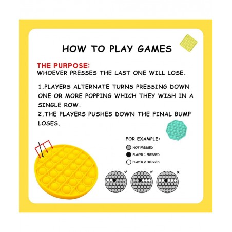 Push Pop Bubble Fidget Sensory Toy MoBeauty Silicone Fidget Toy Relieve Stress Autism Fidget Toys for Anxiety (Yellow Round) ...