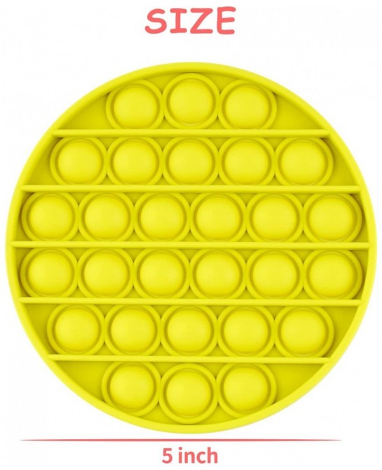Push Pop Bubble Fidget Sensory Toy MoBeauty Silicone Fidget Toy Relieve Stress Autism Fidget Toys for Anxiety (Yellow Round) ...