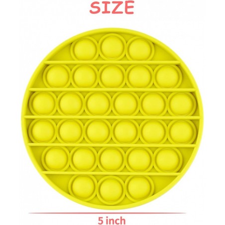 Push Pop Bubble Fidget Sensory Toy MoBeauty Silicone Fidget Toy Relieve Stress Autism Fidget Toys for Anxiety (Yellow Round) ...