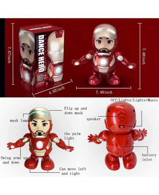Dancing Robot Toys 3 4 5 6 7 8 Year Old Interactive Electric Toys for Kids with Flashing Lights & Music Walking Dancing Toy B...