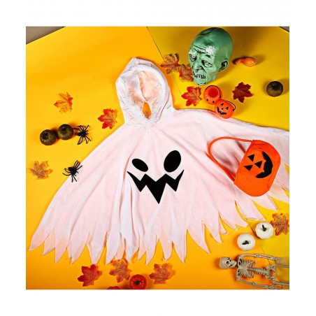Kids Ghost Halloween Costume with Halloween White Ghost Cloak and Candy Bag Ghost for Kids Toddlers Multicolor $31.04 Kids' C...
