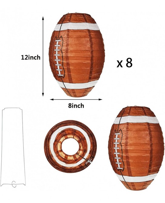 Football Paper Lantern Table Centerpiece Decoration Set Soccerball Game Lantern with Stand Pieces for Sports Game Football Ki...