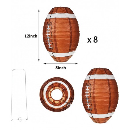 Football Paper Lantern Table Centerpiece Decoration Set Soccerball Game Lantern with Stand Pieces for Sports Game Football Ki...