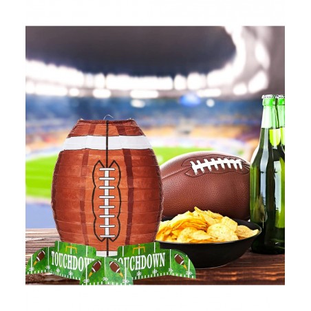 Football Paper Lantern Table Centerpiece Decoration Set Soccerball Game Lantern with Stand Pieces for Sports Game Football Ki...