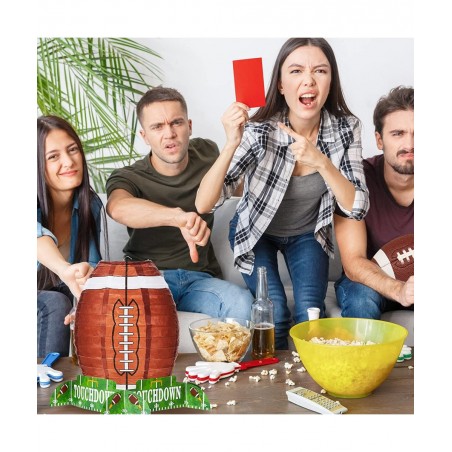 Football Paper Lantern Table Centerpiece Decoration Set Soccerball Game Lantern with Stand Pieces for Sports Game Football Ki...